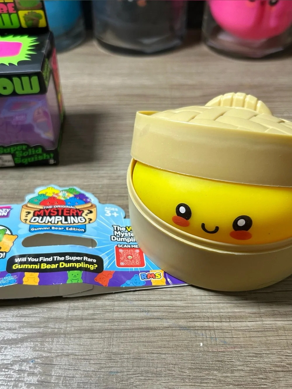 NeeDoh Nice Cube Glow Purple NEW SEALED + FREE RMS Gummi Bear Dumpling